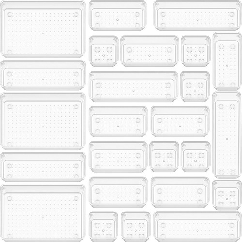 Juego De 25 Organizadores De Cajones De Plástico Transparent