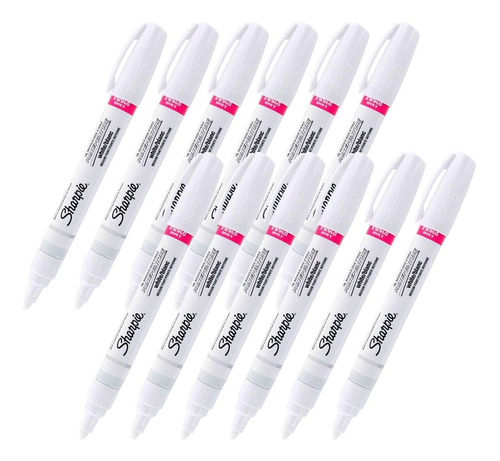 12 Marcadores Pintura Base Aceite Blancos Medianos Sharpie