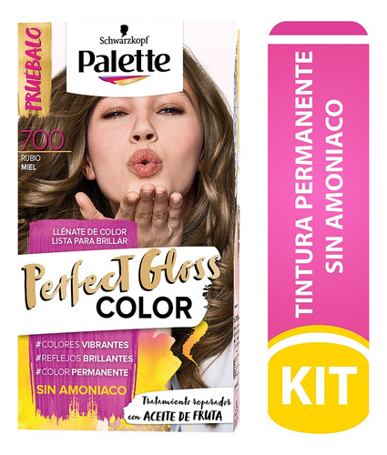 Tinte Palette Perfect Gloss Sin Amoniaco 700 Rubio Miel Tub