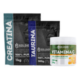 Kit: Creatina 1kg + Taurina 500g + Vitamina C 250g