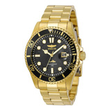 Reloj De Pulsera Invicta Pro Diver 30026 De Cuerpo Color Dorado, Analógico, Para Hombre, Fondo Gris, Con Correa De Acero Inoxidable Color Dorado, Agujas Color Blanco Y Dorado, Dial Blanco Y Dorado, Mi