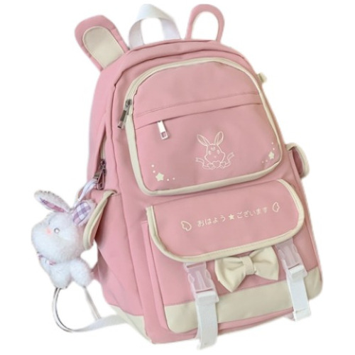 Mochila  Kawaii Colegio Juvenil Niña Linda Peluche Conejito