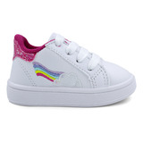 Tenis Bebé Niña Deportivo Blancos Casuales Arcoiris 701