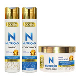 Kit Nutrição Cronograma Capilar Tratamento Toplife 3 Itens