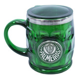 Caneca Térmica Brasão Metal Verde 500ml  Palmeiras