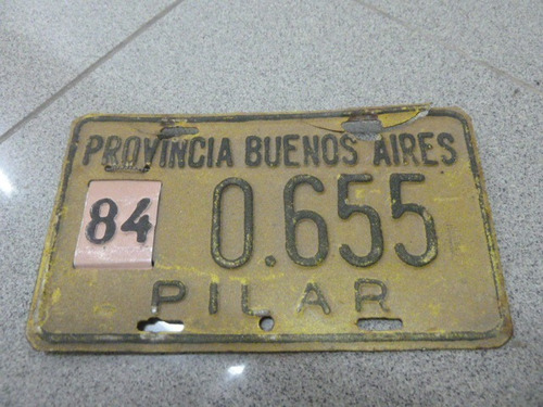 Patente De Pilar 1984 Buenos Aires Antigua No Enlozada 