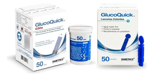 Tirillas Reactivas Glucoquick X 50 Unidades +  50 Lancetas