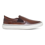 Tênis Masculino Democrata Slip On Fender Couro Elástico