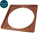 Porta Grelha Rose Gold Inox 304 Suporte Para Ralo Click 15cm