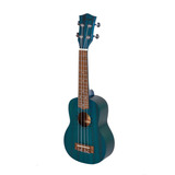 Ukelele Soprano Parquer De Madera Color Azul Con Funda