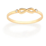 Anel Skinny Ring Infinito Com Zircônias - Rommanel 513063