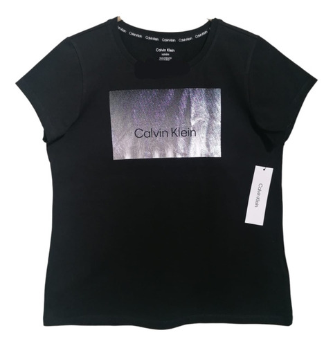 Blusa Calvin Klein Negra Con Plateado 