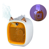 Mini Ventilador Umidificador De Gatinho Portátil Usb Led