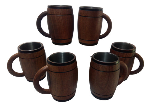 Chop´s De Madera Con Vaso De Acero Inoxidable Pack X 6