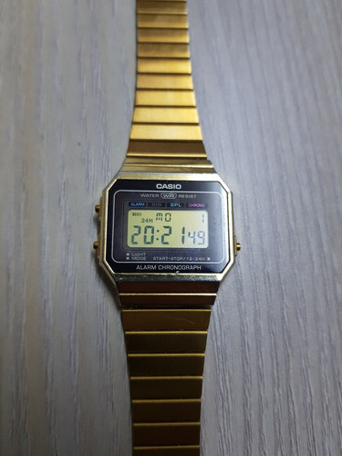 Reloj Casio Vintage Gold Unisex Crono Luz A700wg-9a Newmar