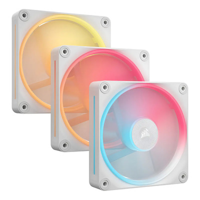 Kit De 3 Ventiladores Corsair Reversibles Lx120-r Rgb Pwm Color Blanco | Envío gratis