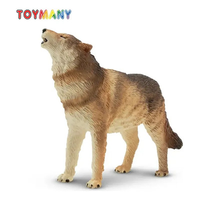 Figura De Lobo Aullando Papo | Miniatura De Plástico | Diseño Realista Y Detallado | Multicolor | Regalo Para Coleccionistas