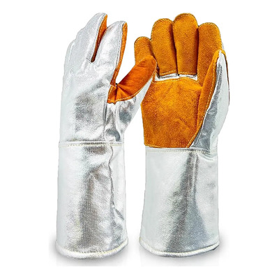 1 par Guante Soldador Aluminizado, guantes para altas temperaturas para sublimar, Anti Radiación 1000°c Y Calor 500°c, guantes para alta temperatura, ideal para Soldadores, Chimenea, Barbacoa | Envío gratis