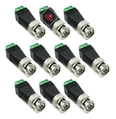 Pack Ficha Conector Bnc Macho Video Utp Cámara Dvr Cctv X10