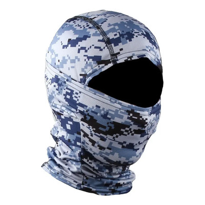 Balaclava Premium Evd-x - Pasamontañas Táctico Militar Bandana Cuellera Moto Actividades Al Aire Libre Protección Sol Espartano 5124 Azul/blanco Camuflaje Unitalla Adulto