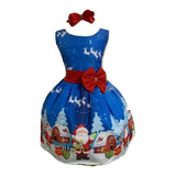Vestido Infantil Temático Natal Papai Noel Luxo + Brinde