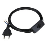 Cable Lampara Con Interruptor Y Enchufe Negro 1,5 M