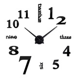 Clock Reloj Para Pared 3d Grande Negro Gran Diseño Moderno