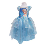 Disfraz Vestido De Princesa Elsa Frozen + Vincha