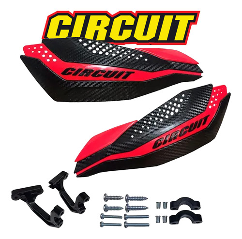 Par Protetor Mão Crf 230f Circuit Dakar Carbono Vermelho