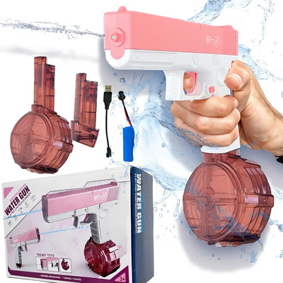 Pistola Agua Automática Rosa Azul Alberca Juguete Recargable | Meses sin interés