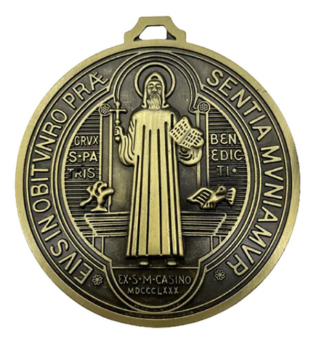 Medalla Medallón Protección San Benito Grande Puerta O Pared
