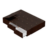 Cama Con Cajones Box . Base Somier Con Cajonera 2 Plazas