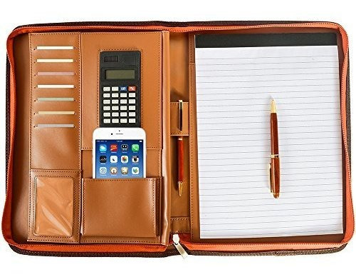 Arvada & Co Pu Cartera Padfolio Cremallera Organizador Profe