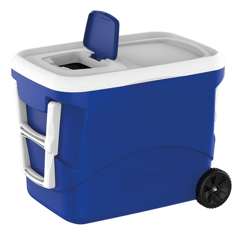 Cooler Caixa Térmica Com Rodinhas De 50 Litros Azul Soprano