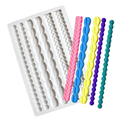 Molde De Silicone Cordões Pasta Americana Confeitaria Pérola