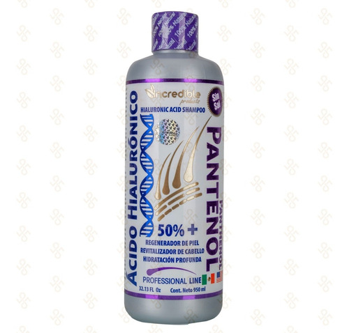 Shampoo Acido Hialuronico Pantenol Sin Sal Regenerador 950ml