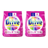 Jabón Para Ropa En Polvo Drive Lavado A Mano 800gr Pack X2