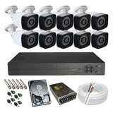 Kit Cftv 10 Câmeras Full Hd 2 Mp 1080p Dvr 16 Canais Hd 1 Tb