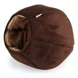 Igloo Cueva Cama Perro De Peluche Afp Heat Cave Brown 30x35