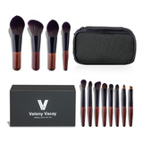 Velony Vacay Juego De 12 Mini Brochas De Maquillaje De Viaje