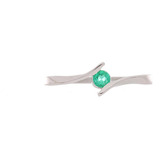 Anillo Oro Blanco Solitario Esmeralda An967bl