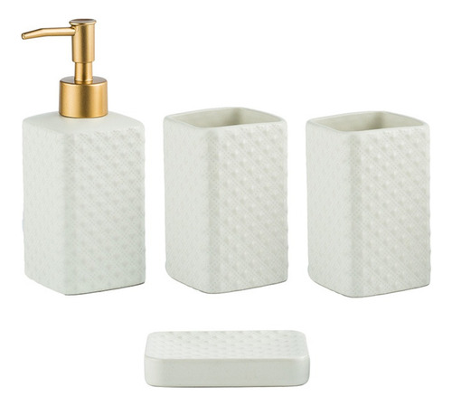 Juego De Accesorios De Baño Kit 4 Pzs Dispensador De Jabón