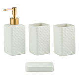 Juego De Accesorios De Baño Kit 4 Pzs Dispensador De Jabón