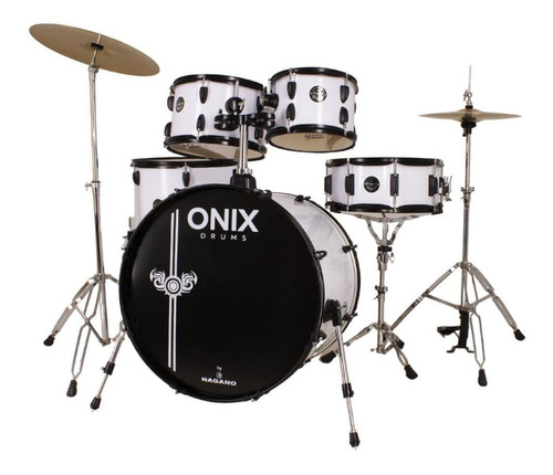 Bateria Acústica Onix Smart By Nagano Rock White Completa