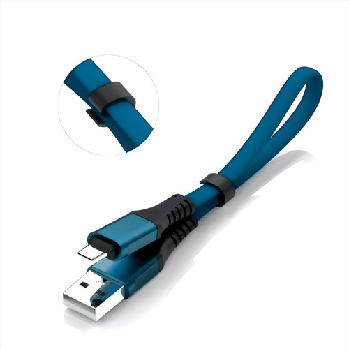 Cable Corto Usb Para iPhone De Carga Y Datos, 30cm, Azul