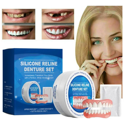 Juego De Adhesivas Prótesis Dentales De Silicona Brillante