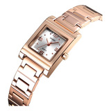 Reloj Elegante Marca Skmei En Acero Inoxidabl Color Oro Rosa