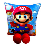 Cojin Mario Bros 40cm Pies Muñeco Peluche Completo Comodo