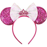 Diadema Orejas Corona Princesa Minnie Mouse Mickey  Fucsia