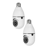 Kit 2 Pzs Foco Camara De Seguridad 360 Grados Wifi Socket /e